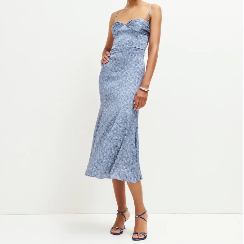 Reformation Hensley Satin Dress